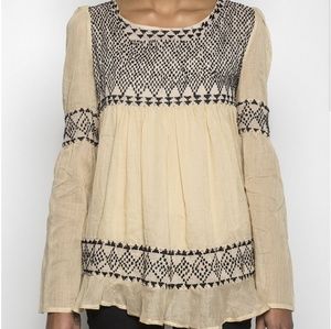 Raven + Lily Bohemian Embroidered Tunic Top Shirt